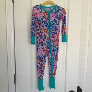 Little Sleepies Sweet Pea Floral Zippy - EUC